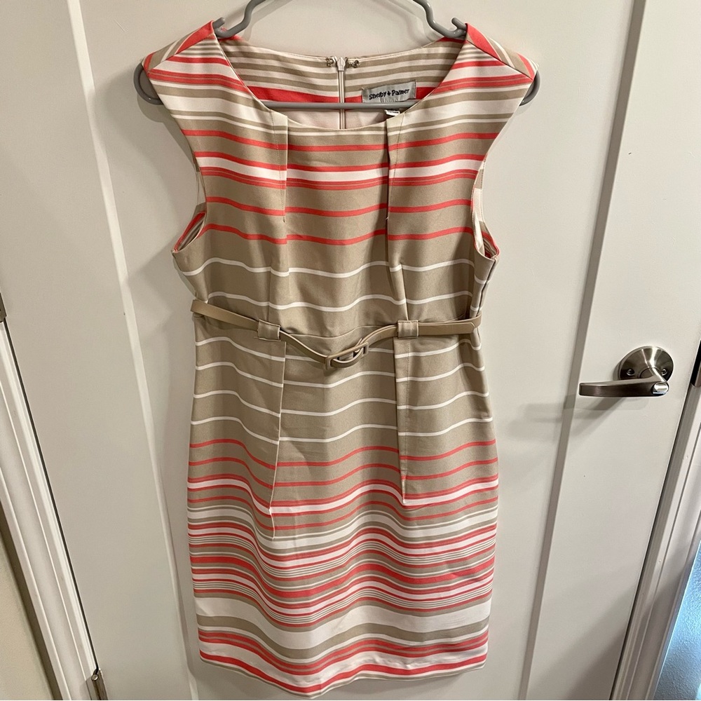 Business casual pink and tan work dress, Size 6